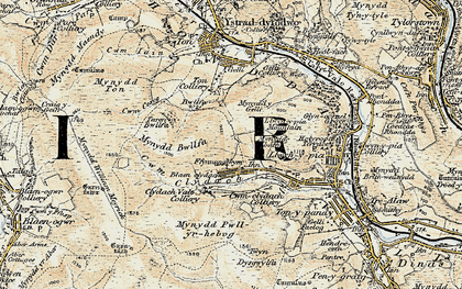 Old map of Clydach Vale in 1899-1900