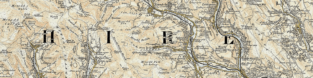 Old map of Clydach Vale in 1899-1900