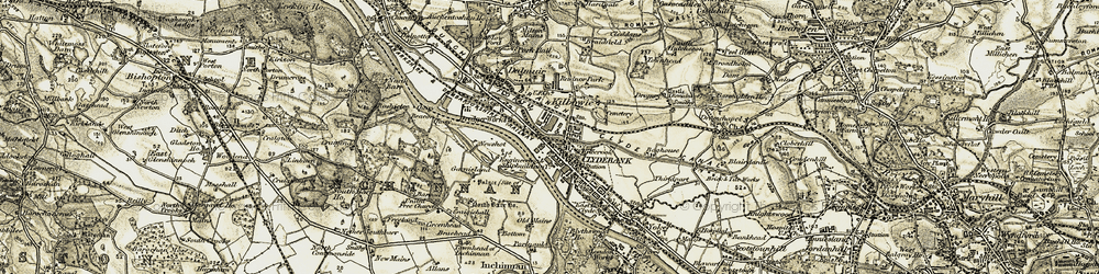 Old map of Clydebank in 1905