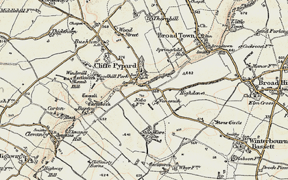 Old map of Clyffe Pypard in 1898-1899