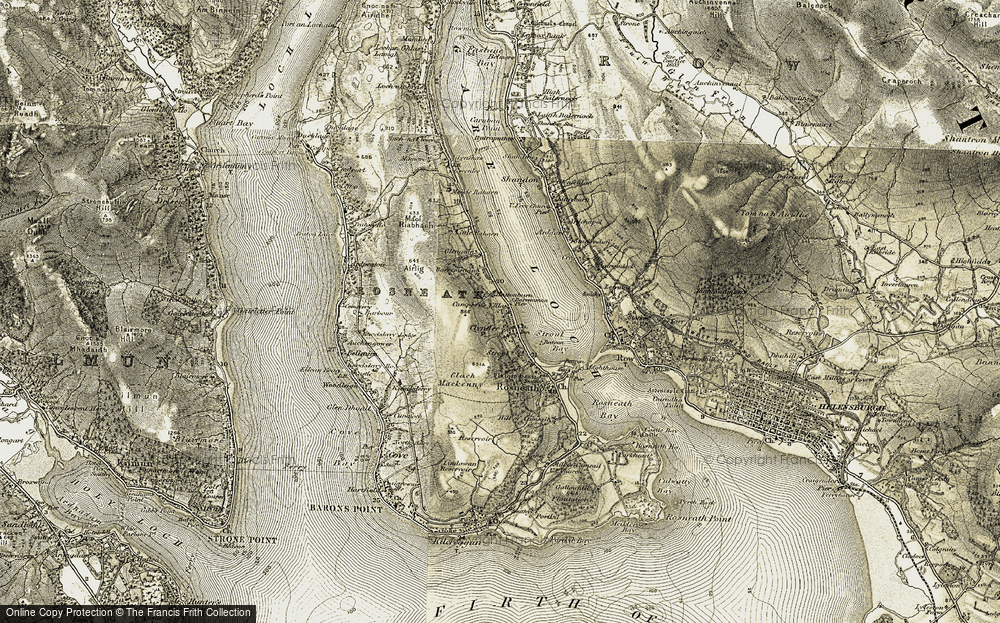 Old Map of Historic Map covering Barremman in 1905-1907