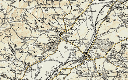 Old map of Clyro in 1900-1902