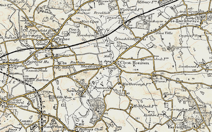 Old map of Clyst Honiton in 1899