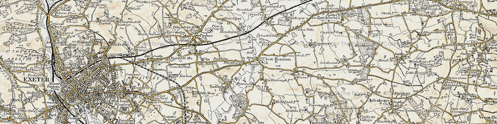 Old map of Clyst Honiton in 1899