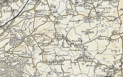 Old map of Clyst Hydon in 1898-1900