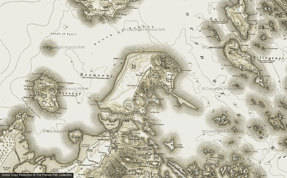 Old Map of Cnoc Bhuirgh, 1908-1911 in 1908-1911