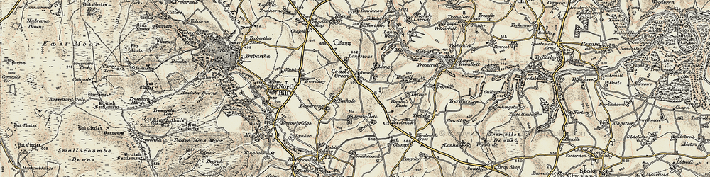 Old map of Coad's Green in 1900
