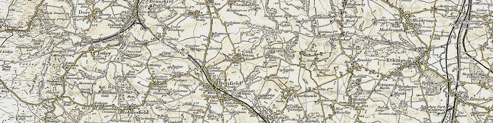 Old map of Coal Aston in 1902-1903