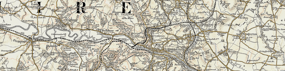 Old map of Benthall Edge Wood in 1902