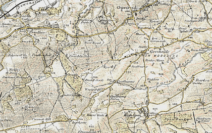 Old map of Bradley Fell in 1901-1904