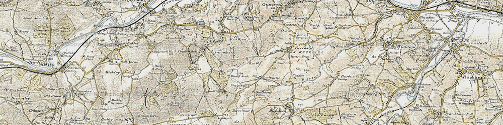 Old map of Bradley Fell in 1901-1904
