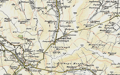 Old map of Killhope Moor in 1901-1904