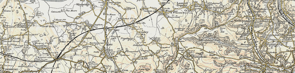Old map of Coaley in 1898-1900