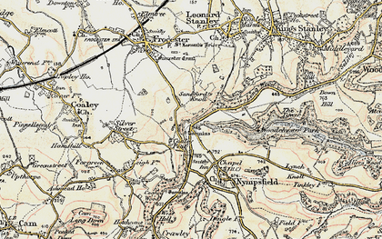 Old map of Coaley Peak in 1898-1900