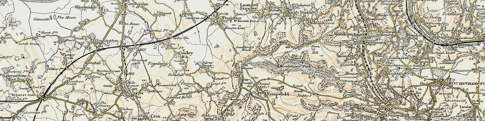 Old map of Coaley Peak in 1898-1900