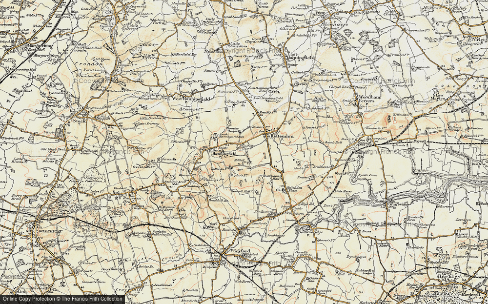 Old Map of Historic Map covering Bromley Lodge in 1898