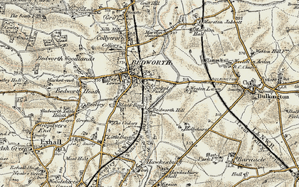Old map of Coalpit Field in 1901-1902