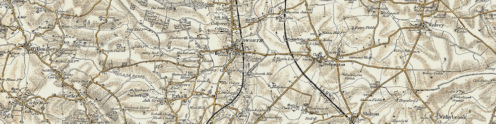 Old map of Coalpit Field in 1901-1902
