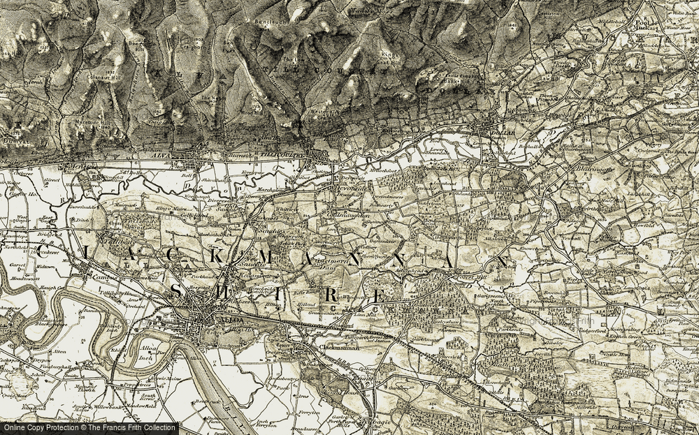 Old Map of Historic Map covering Aberdona Mains in 1904-1908