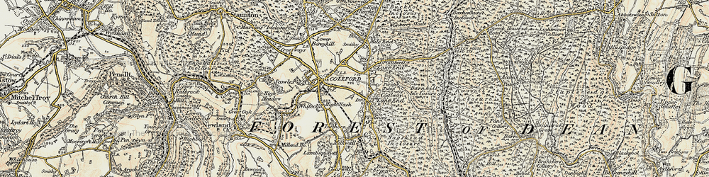 Old map of Coalway in 1899-1900