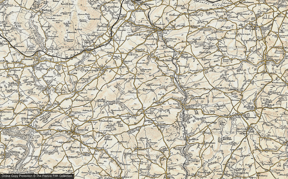 Old Map of Historic Map covering Witchcombe in 1899