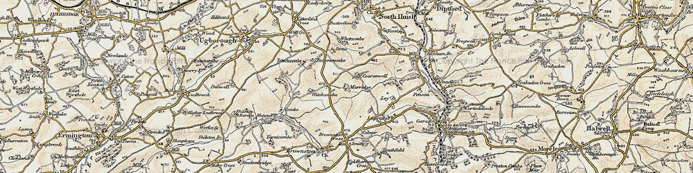Old map of Witchcombe in 1899