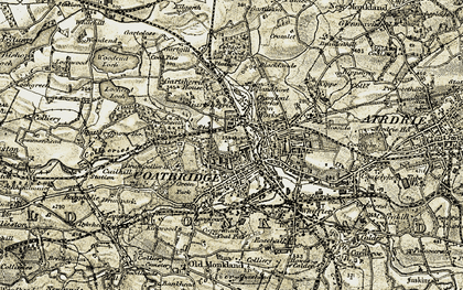 Old map of Coatbridge in 1904-1905
