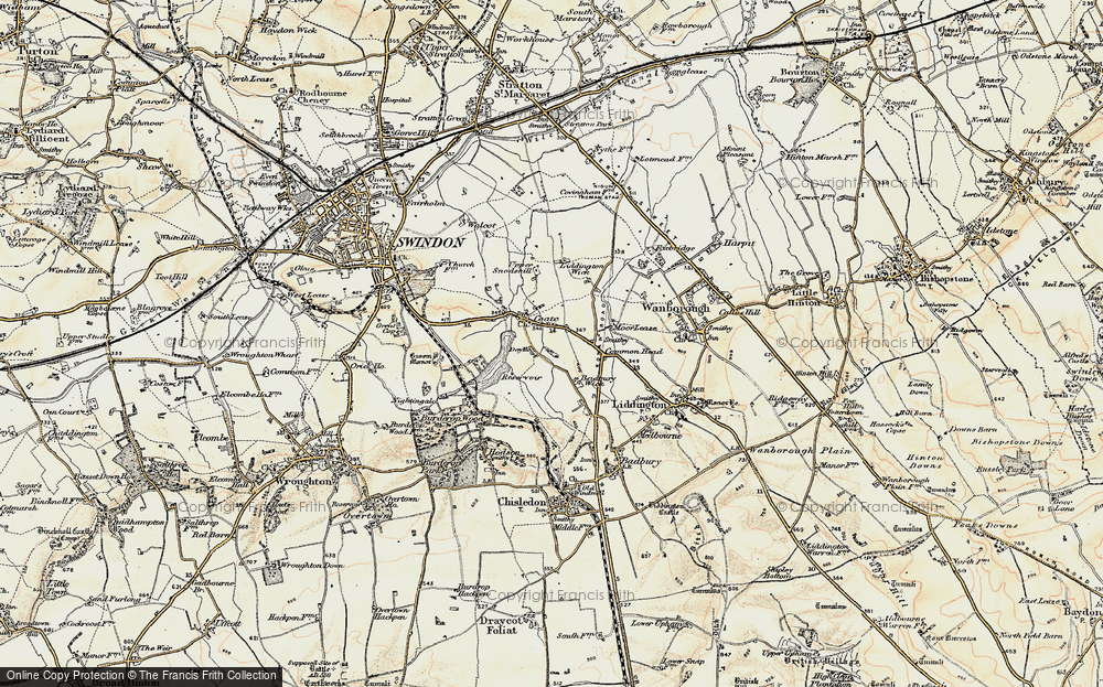 Old Map of Coate, 1897-1899 in 1897-1899