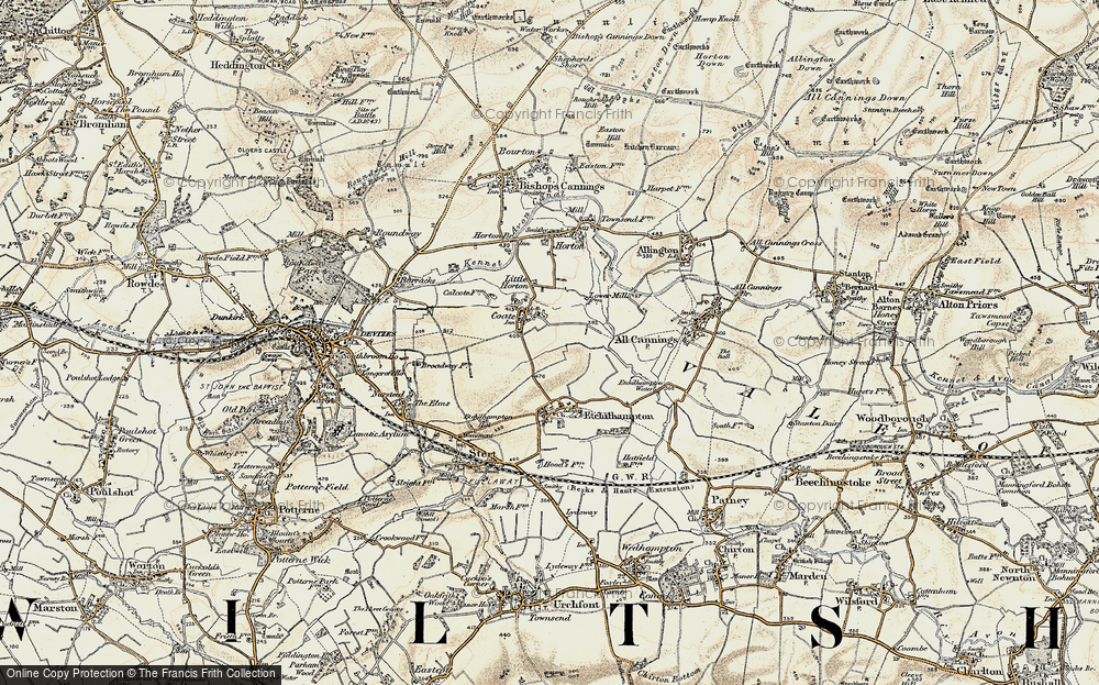 Old Map of Coate, 1898-1899 in 1898-1899