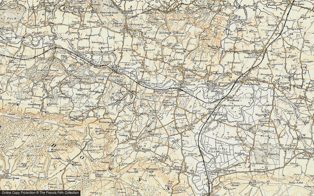 Old Map of Historic Map covering Broad Halfpenny in 1897-1900