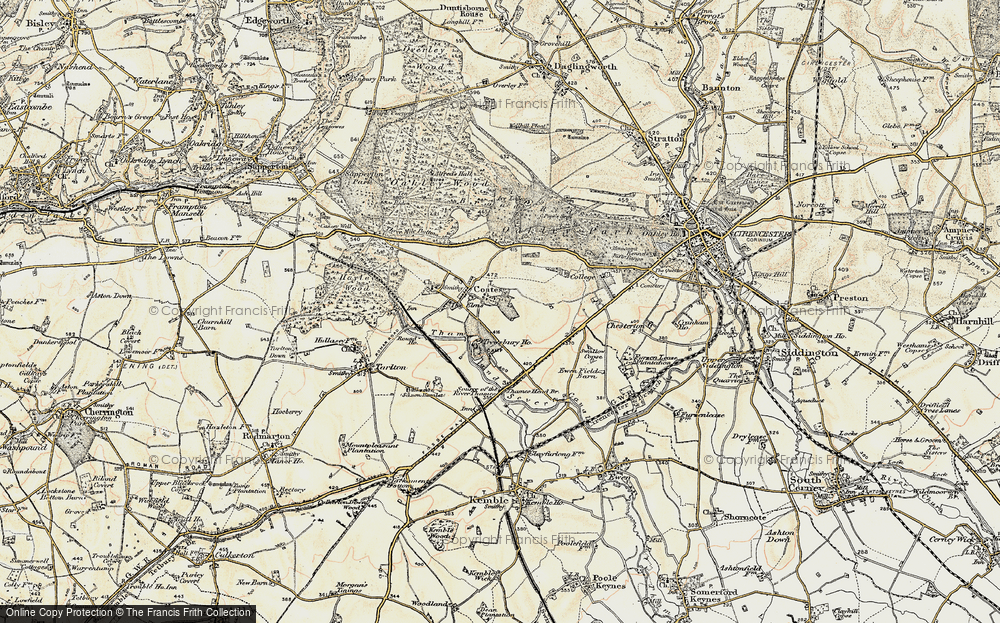 Old Map of Historic Map covering Bassett Dockem in 1898-1899