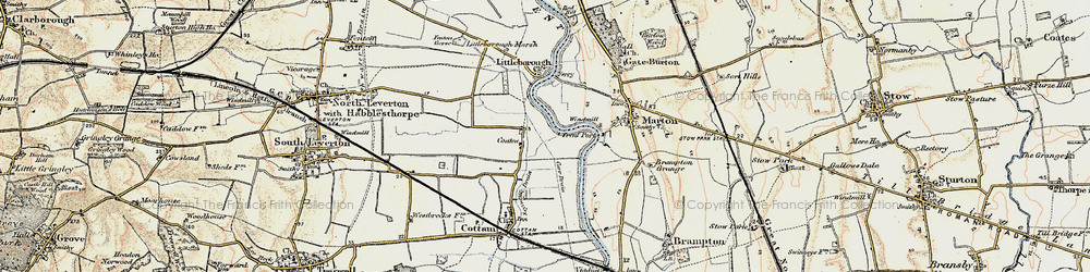 Old map of Coates in 1902-1903