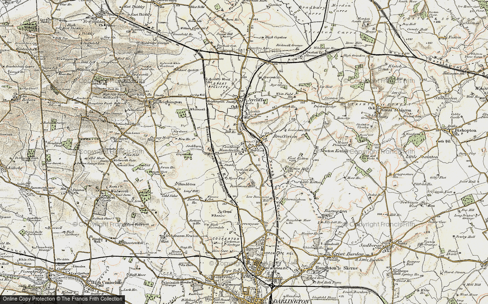 Old Map of Coatham Mundeville, 1903-1904 in 1903-1904