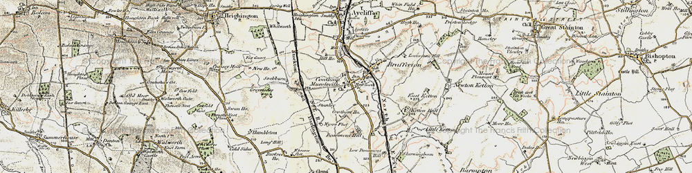 Old map of Coatham Mundeville in 1903-1904