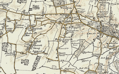 Old map of Cobbler's Green in 1901-1902