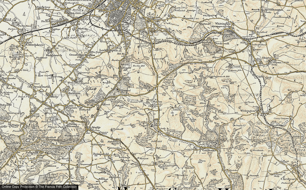 Old Map of Coberley, 1898-1900 in 1898-1900