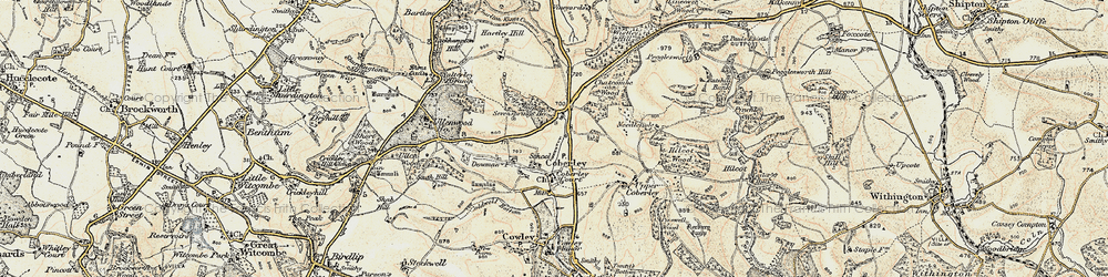 Old map of Coberley in 1898-1900