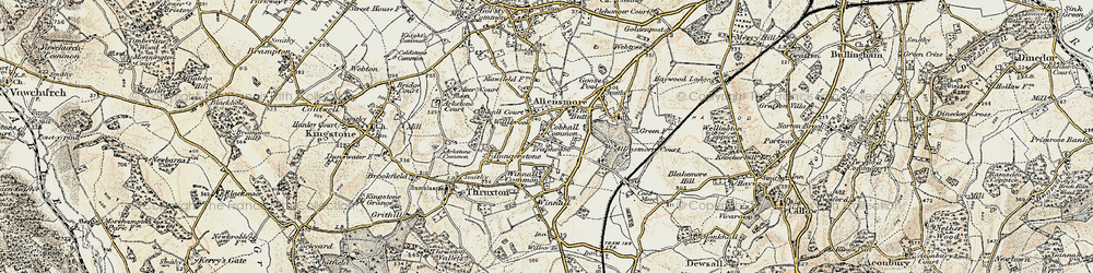 Old map of Cobhall Common in 1900-1901