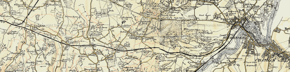 Old map of Cobham in 1897-1898