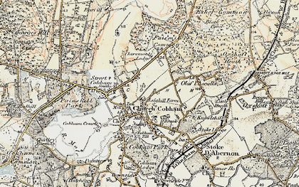 Old map of Cobham in 1897-1909