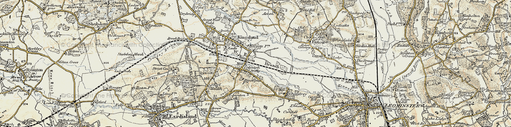 Old map of Cobnash in 1900-1903