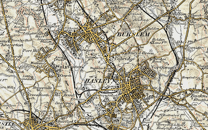 Old map of Cobridge in 1902
