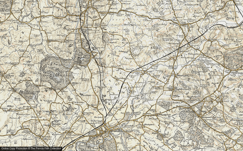 Old Map of Historic Map covering Betton Wood in 1902