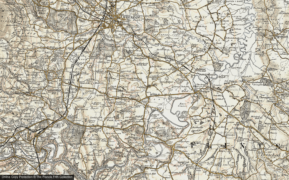 Old Map of Historic Map covering Plassey, The in 1902