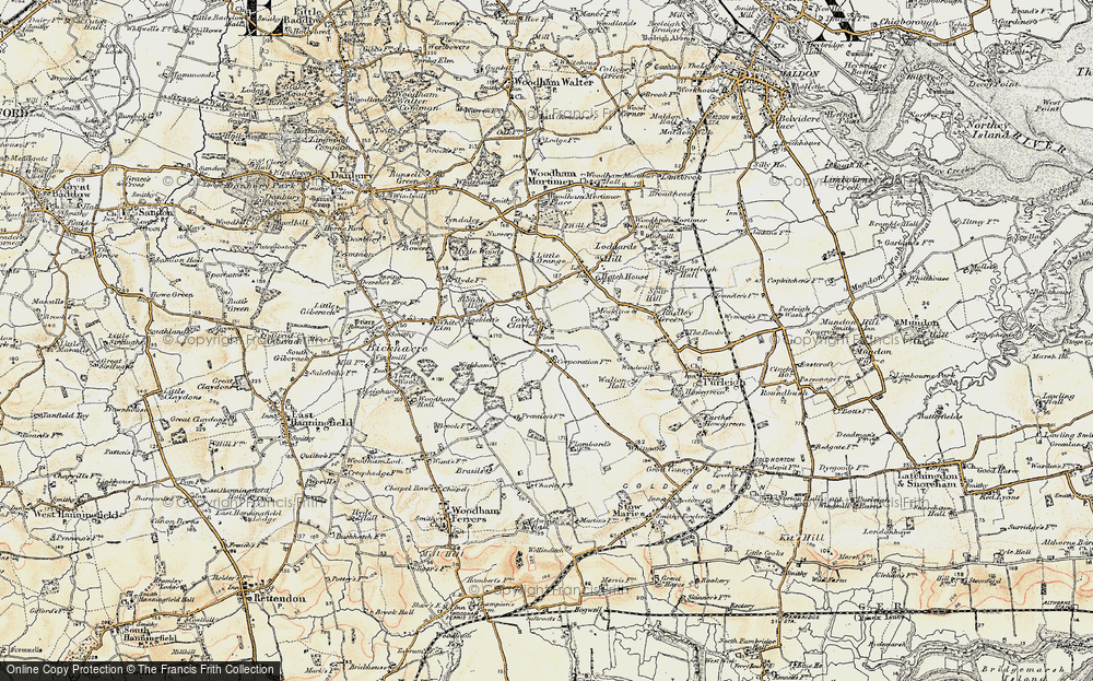 Old Map of Cock Clarks, 1898 in 1898