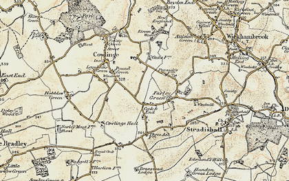 Old map of Cock & End in 1899-1901