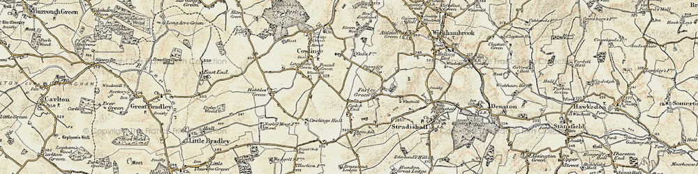 Old map of Cock & End in 1899-1901