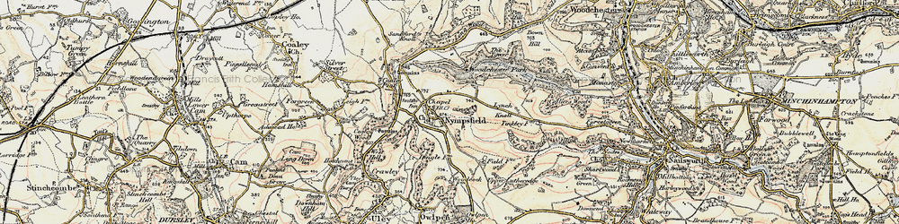 Old map of Woodchester Park in 1898-1900