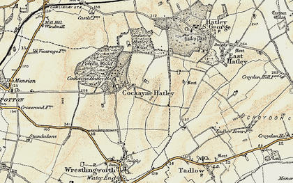 Old map of Cockayne Hatley in 1898-1901