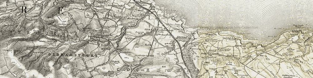 Old map of Cockburnspath in 1901-1903